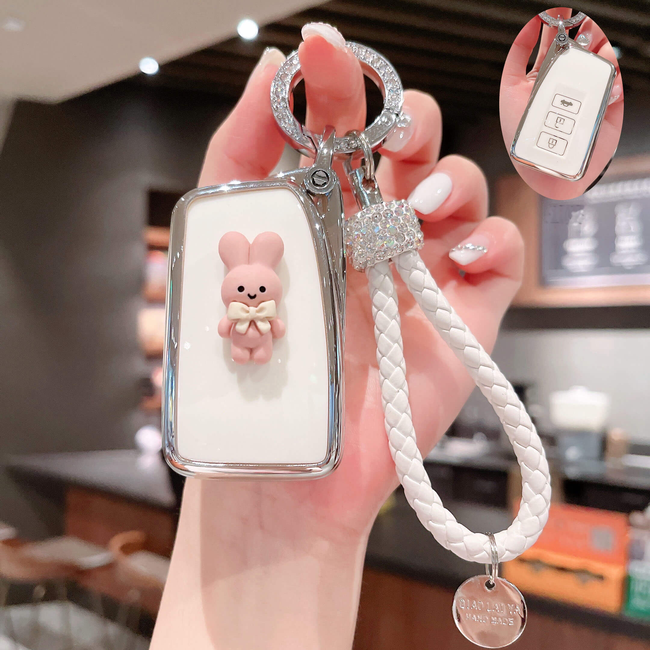 NEW【レクサス】ぷっくりバニーグリッターキーケース〔Bタイプ〕