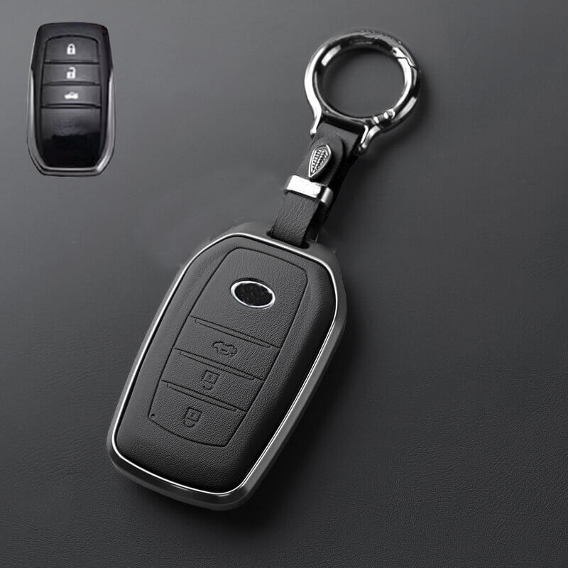 【トヨタ】キーリング付きブラックキーケース〔Eタイプ〕