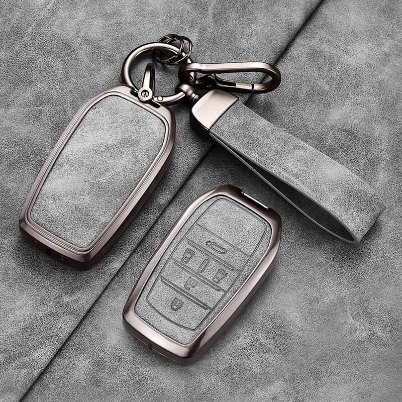 【トヨタ】ストラップ&バックル付きスウェードキーケース〔Eタイプ〕