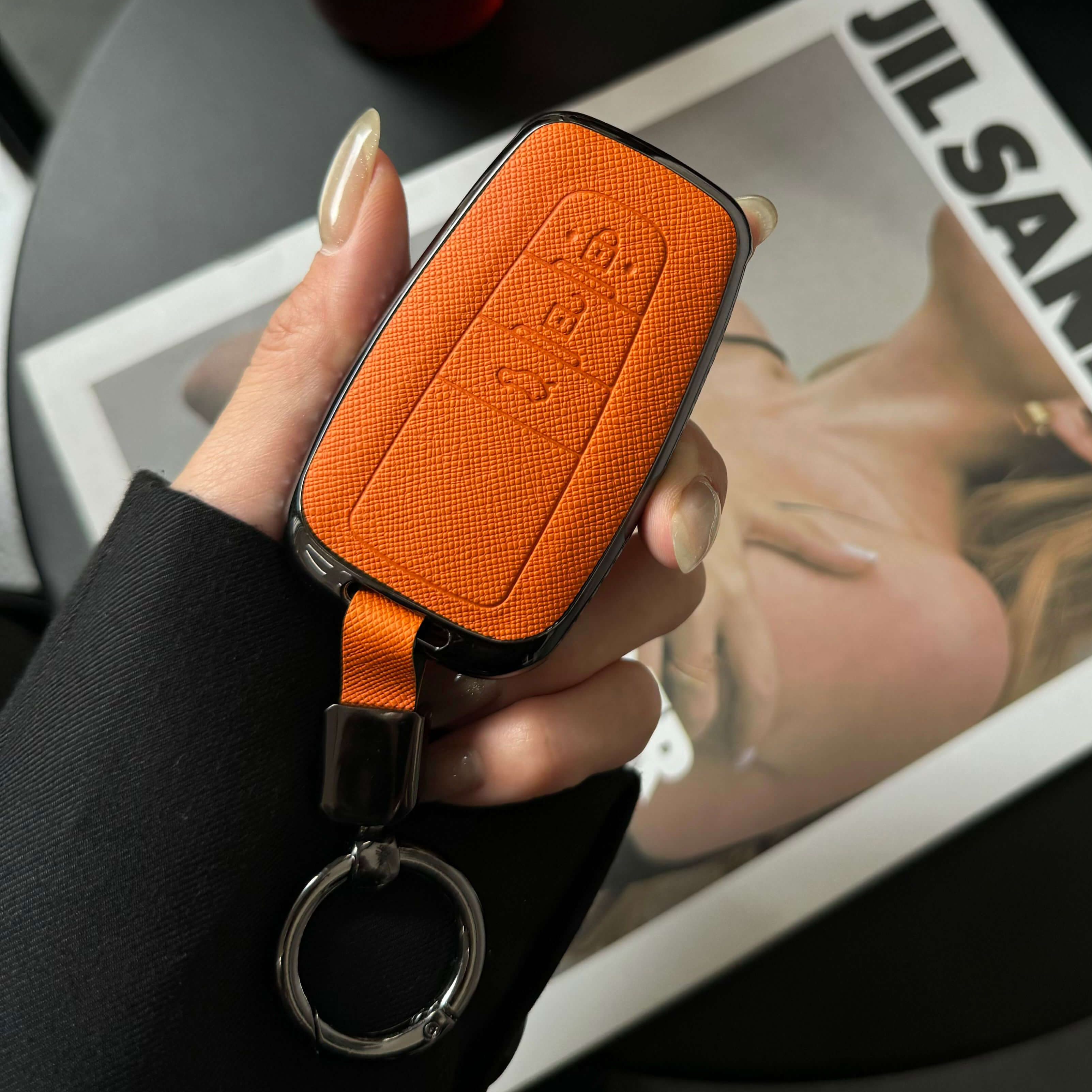 【トヨタ】キーリング付きメタルカバーレザーキーケース〔Fタイプ〕