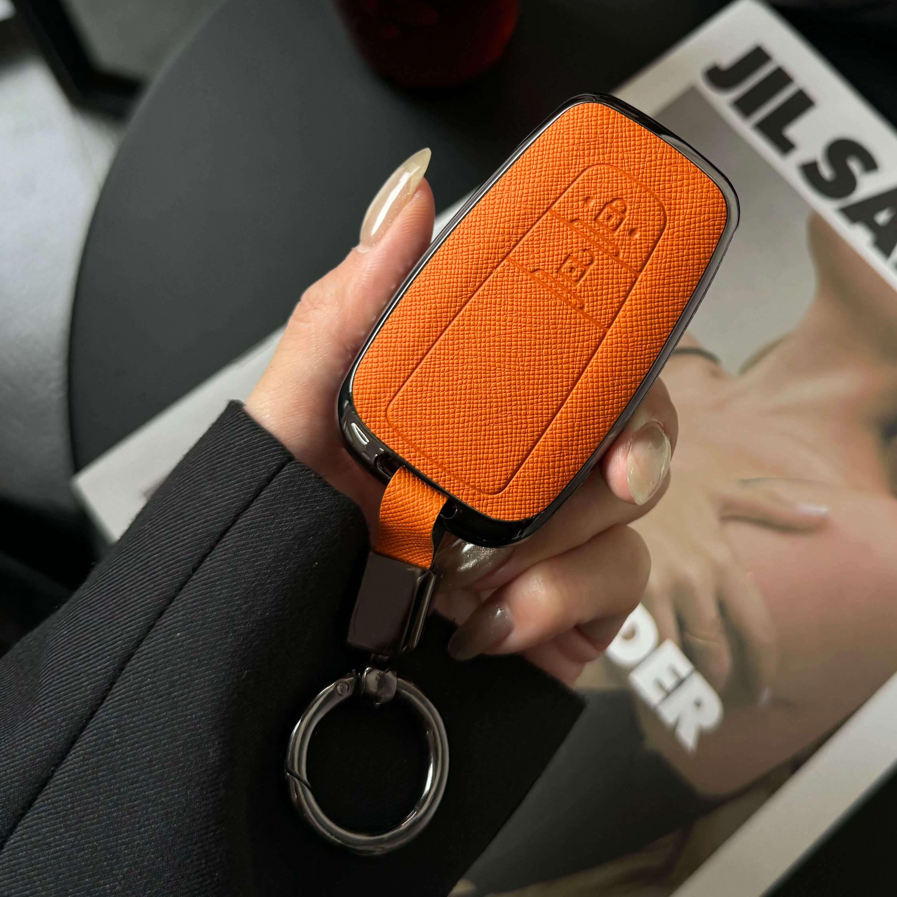 【トヨタ】キーリング付きメタルカバーレザーキーケース〔Fタイプ〕