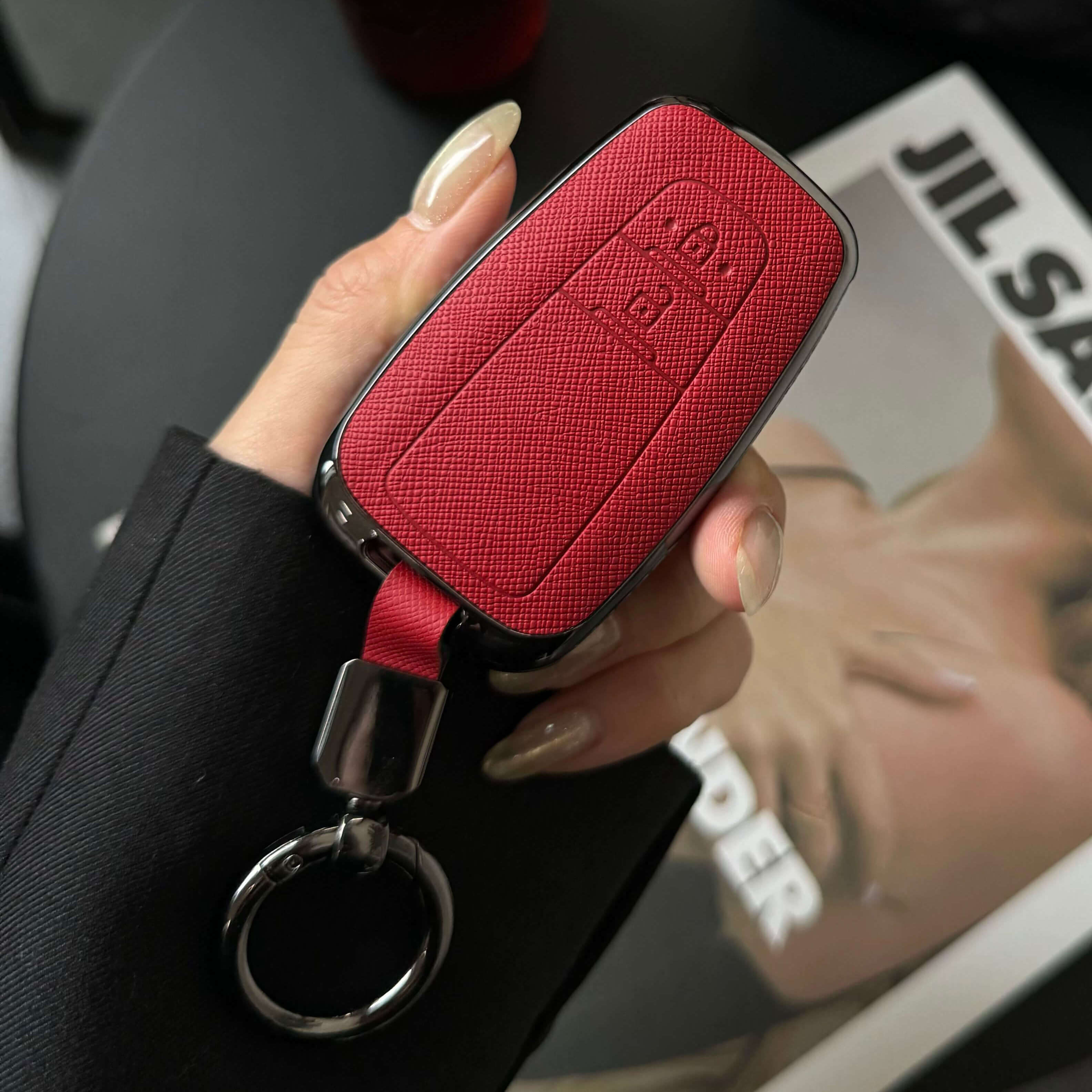 【トヨタ】キーリング付きメタルカバーレザーキーケース〔Fタイプ〕