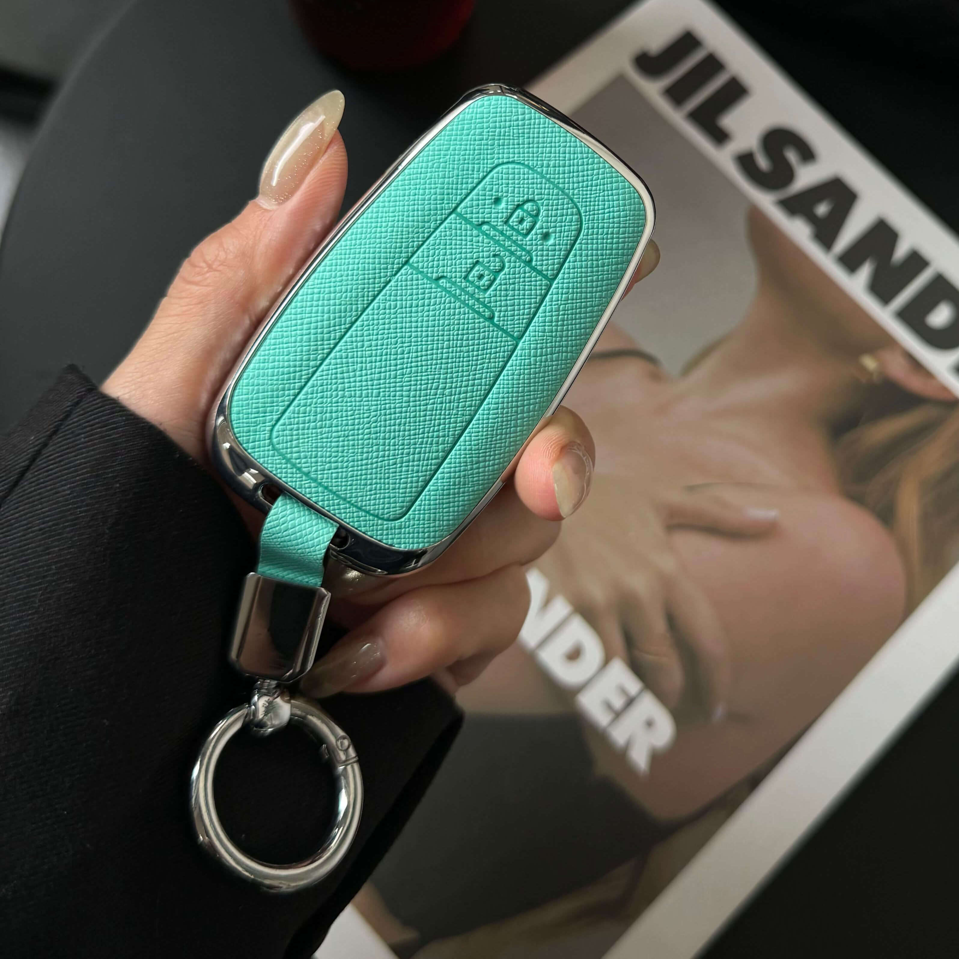 【トヨタ】キーリング付きメタルカバーレザーキーケース〔Fタイプ〕