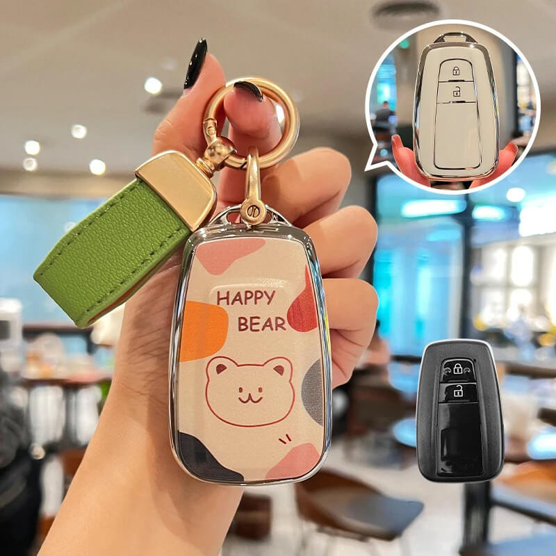 【トヨタ】ストラップ&キーリング付きハッピーベアキーケース〔Fタイプ〕