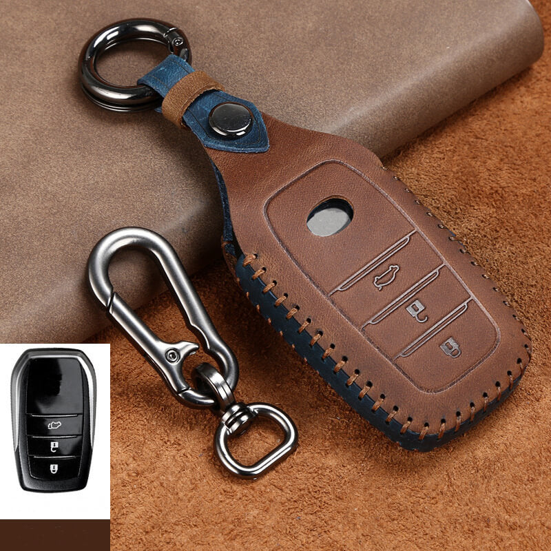 【トヨタ】キーリング&バックル付きレザースマートキーケース〔Eタイプ〕