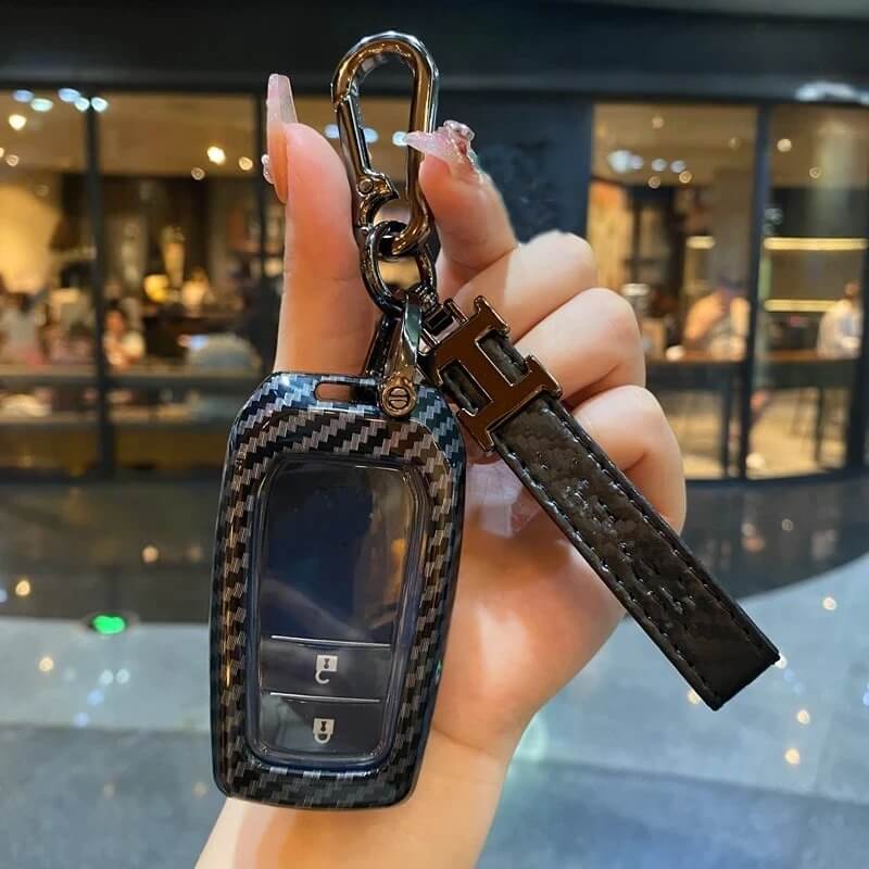 【トヨタ】バックル&ストラップ付きモノクロカバーキーケース〔Eタイプ〕