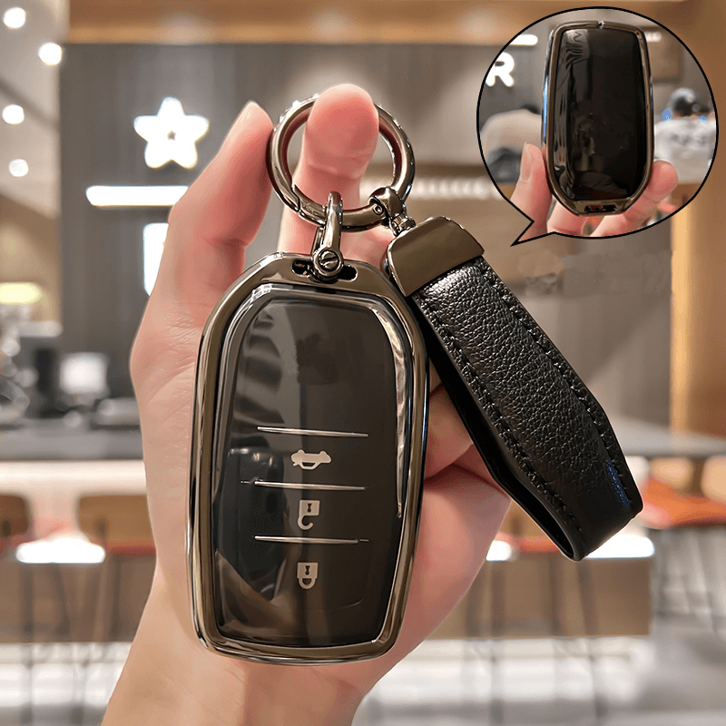 【トヨタ】ストラップ付きメタルカバーキーケース〔Eタイプ〕