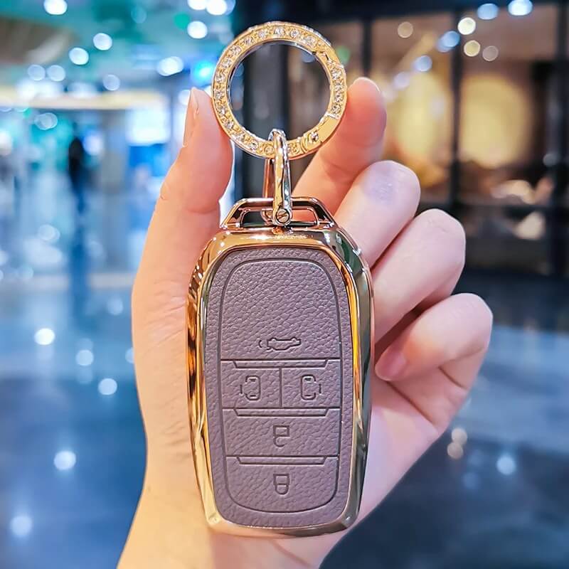 【トヨタ】ゴールドフレームプレミアムカラーレザースマートキーケース〔Eタイプ〕