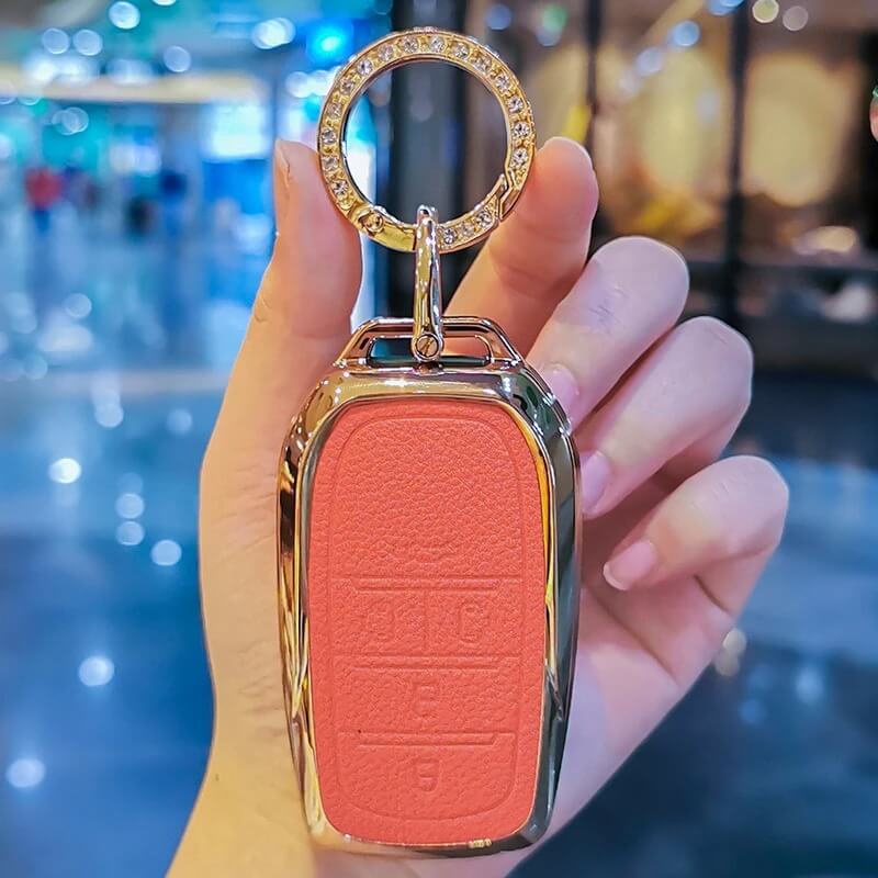 【トヨタ】ゴールドフレームプレミアムカラーレザースマートキーケース〔Eタイプ〕