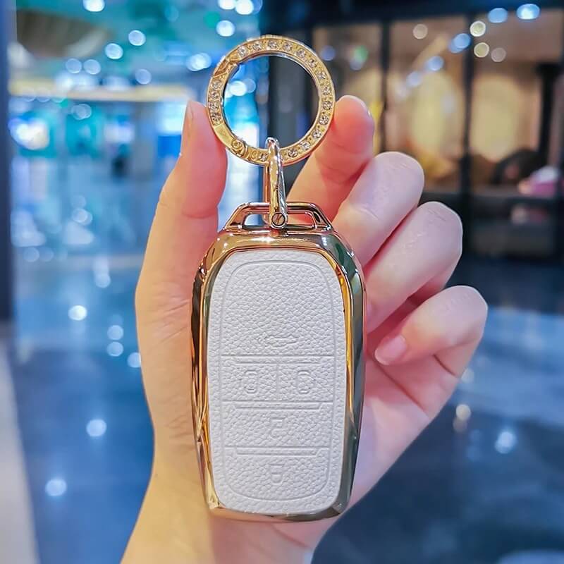 【トヨタ】ゴールドフレームプレミアムカラーレザースマートキーケース〔Eタイプ〕