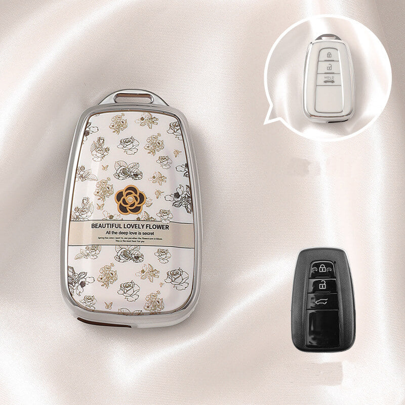 【トヨタ】ホワイトフラワーキーケース〔Fタイプ〕