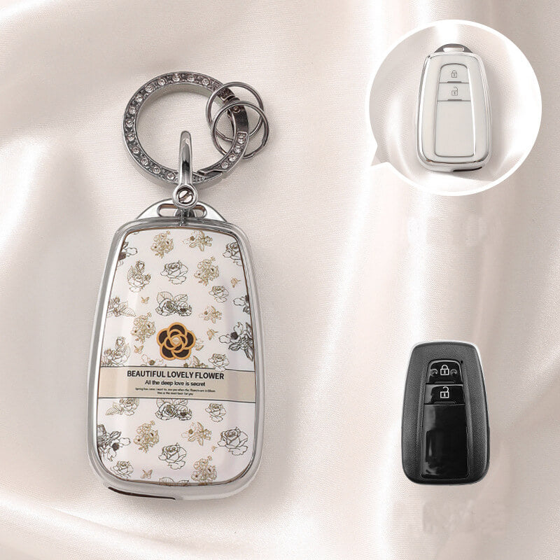 【トヨタ】ホワイトフラワーキーケース〔Fタイプ〕