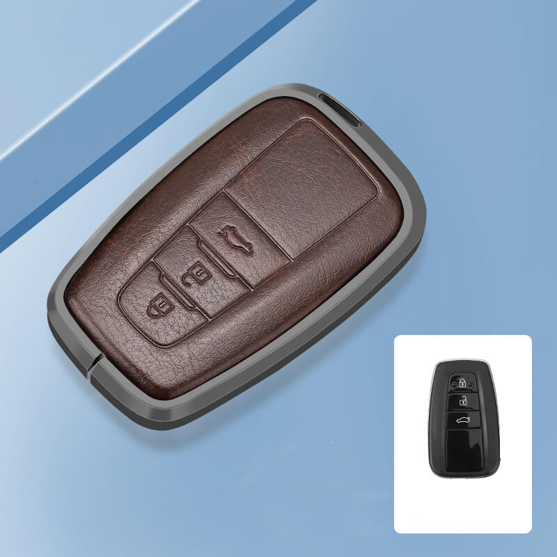 【トヨタ】シルバーフレームレザーキーケース〔Fタイプ〕