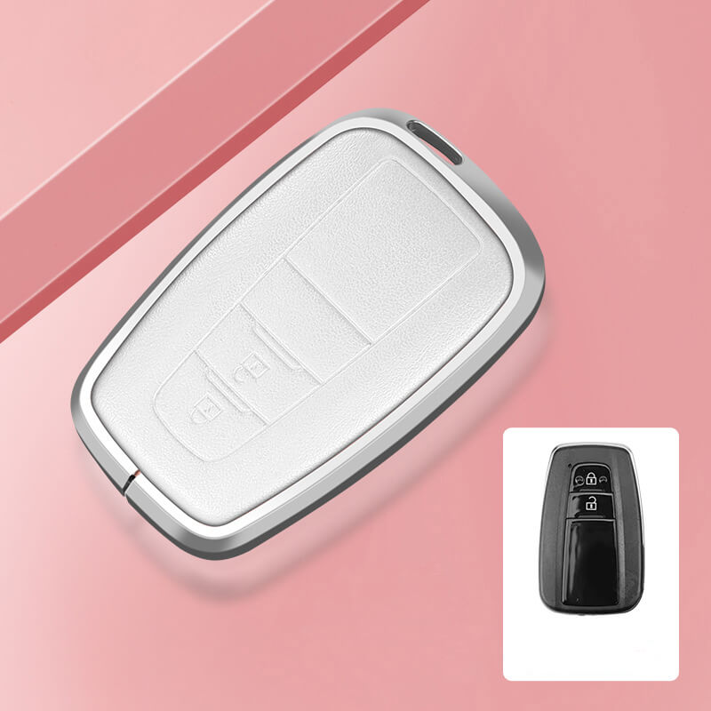 【トヨタ】シルバーフレームレザーキーケース〔Fタイプ〕