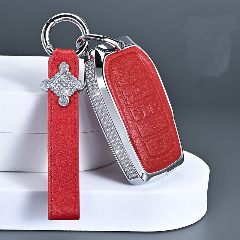 【トヨタ】ストラップ付きサイドビジュー&レザースマートキーケース〔Eタイプ〕