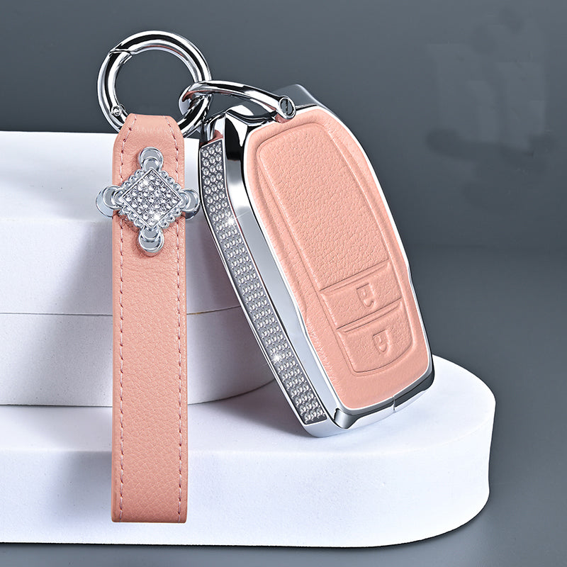 【トヨタ】ストラップ付きサイドビジュー&レザースマートキーケース〔Eタイプ〕