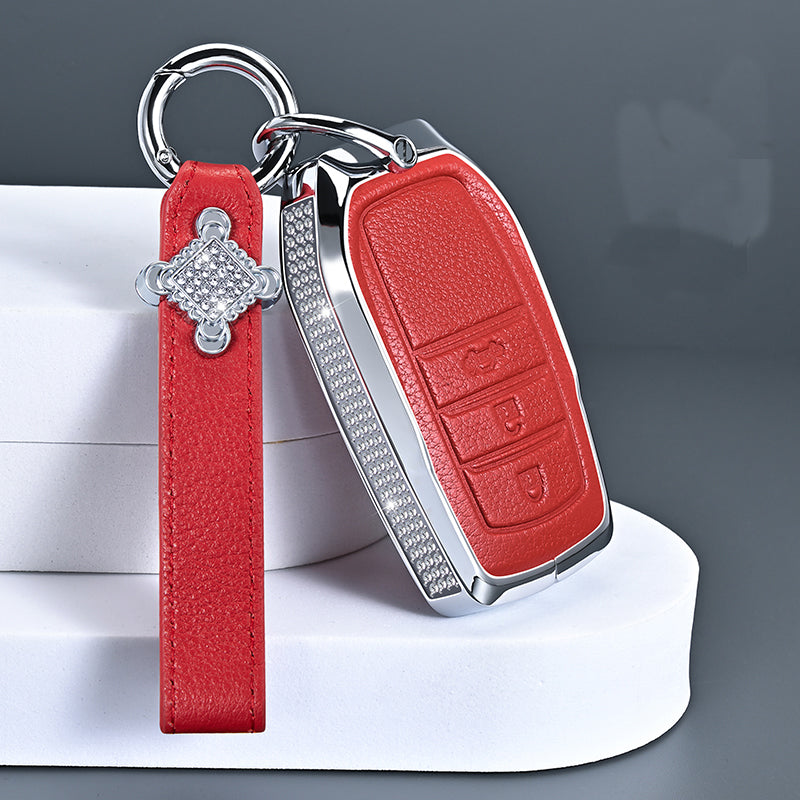 【トヨタ】ストラップ付きサイドビジュー&レザースマートキーケース〔Eタイプ〕