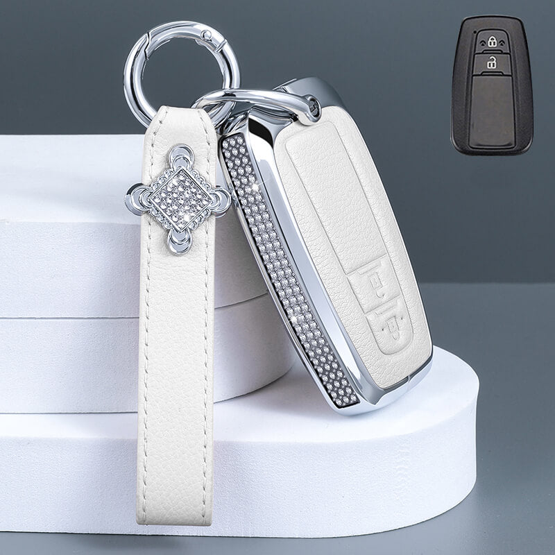 【トヨタ】ストラップ付きサイドビジュー&レザースマートキーケース〔Fタイプ〕