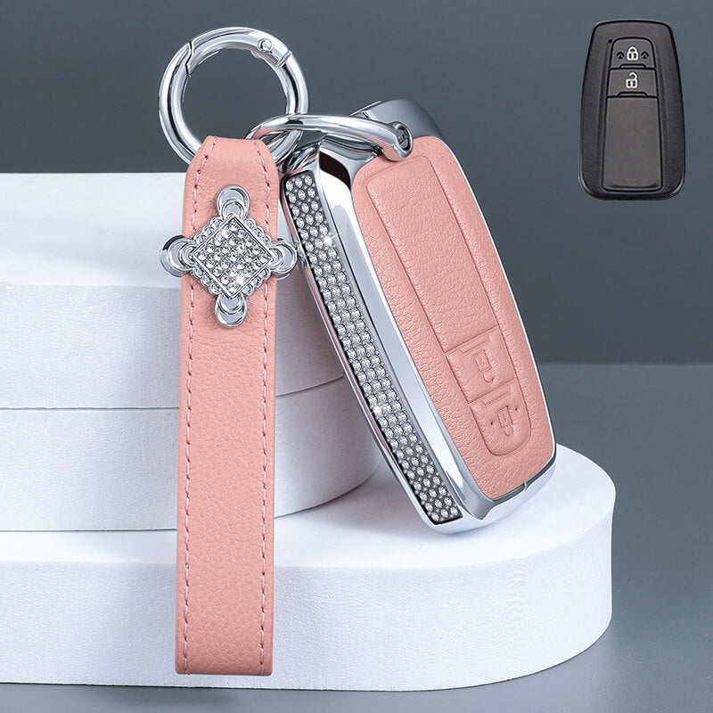 【トヨタ】ストラップ付きサイドビジュー&レザースマートキーケース〔Fタイプ〕