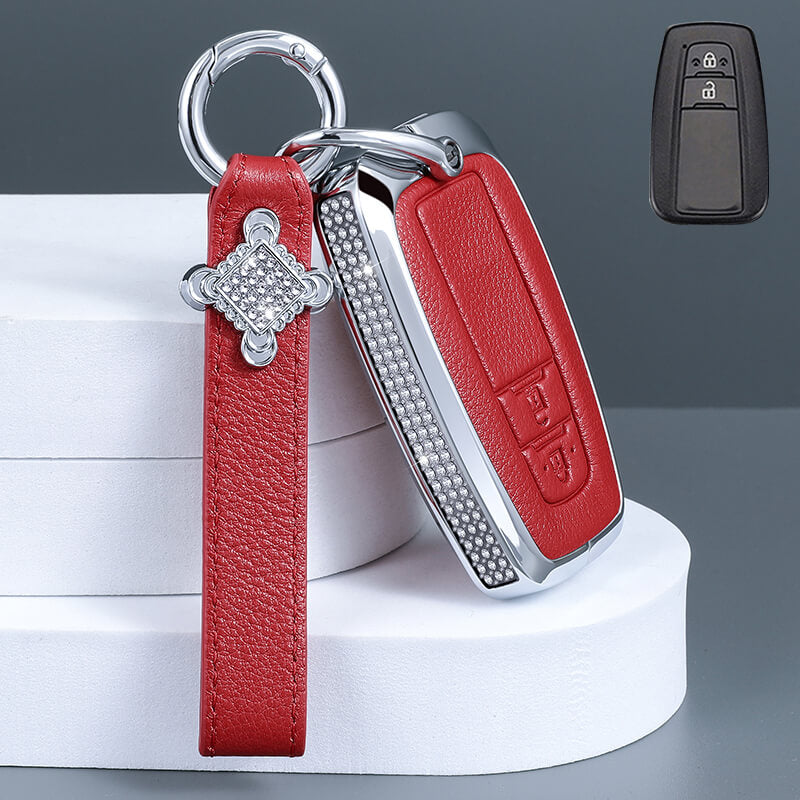 【トヨタ】ストラップ付きサイドビジュー&レザースマートキーケース〔Fタイプ〕