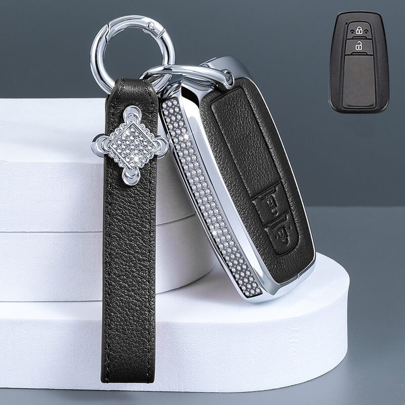 【トヨタ】ストラップ付きサイドビジュー&レザースマートキーケース〔Fタイプ〕