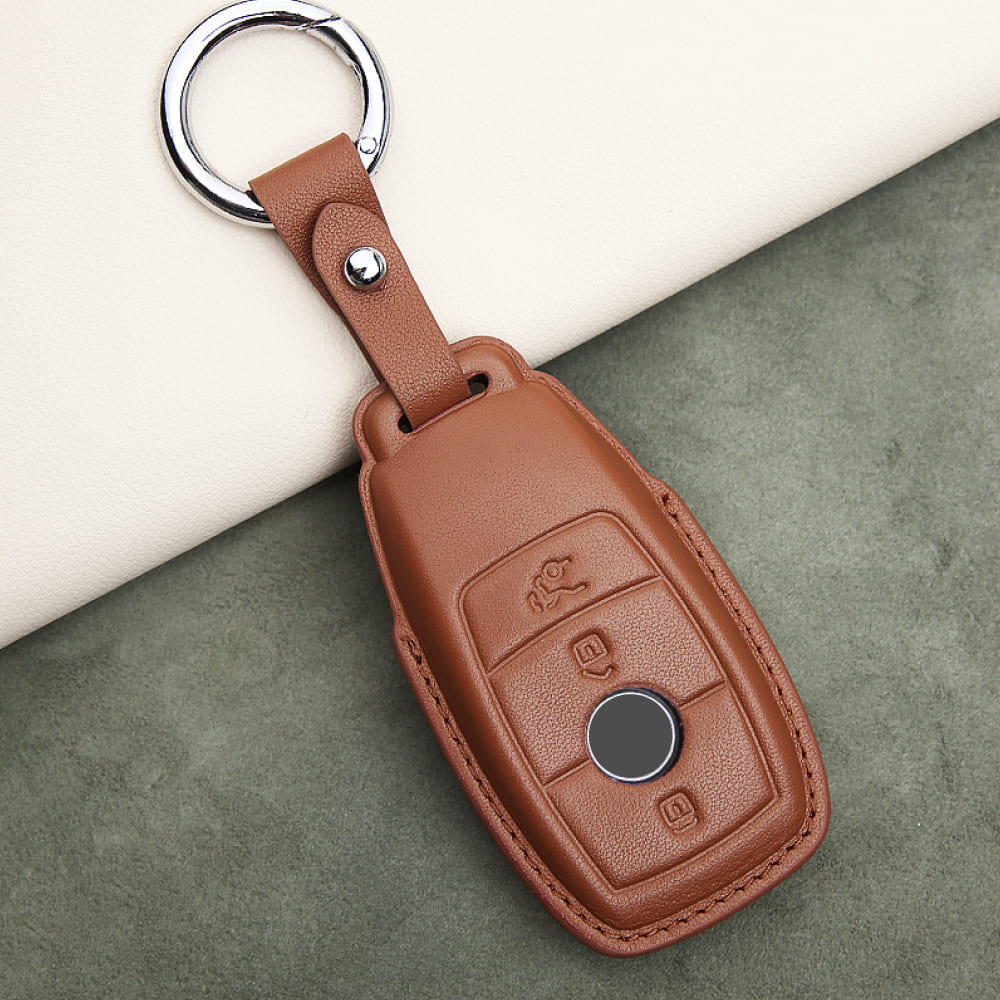 【ベンツ】レザーキーリング付きスマートキーケース〔Bタイプ〕