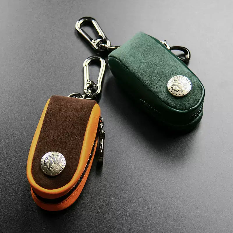 【全車種対応】ジッパー付きスウェードスマートキーケース