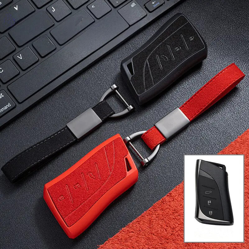 NEW【レクサス】ストラップ付きスウェードキーケース 〔Aタイプ〕