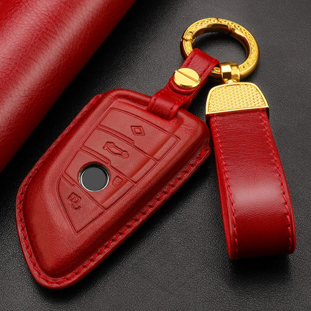 【BMW】キーリング&ストラップ付きレザースマートキーケース〔Aタイプ〕