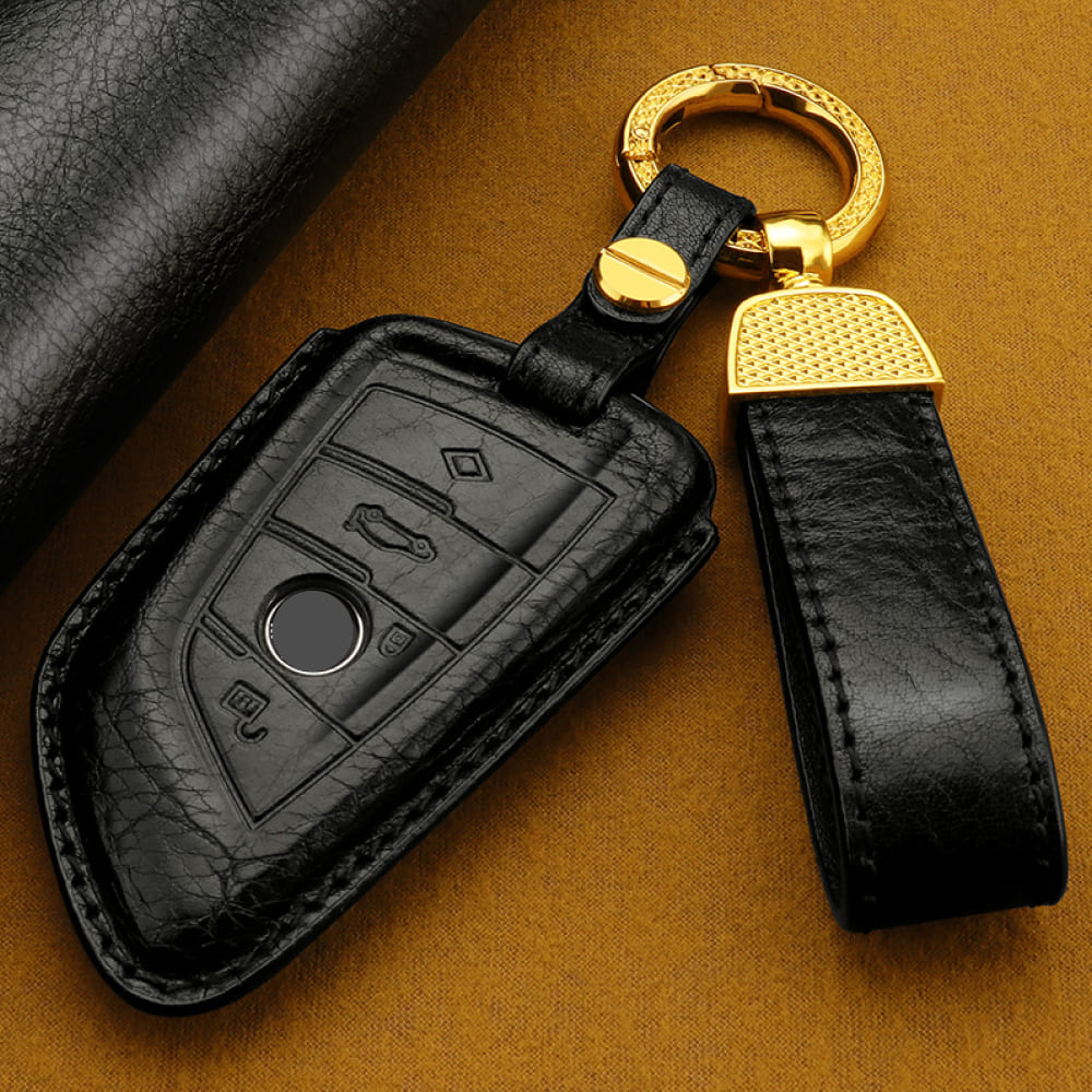 【BMW】キーリング&ストラップ付きレザースマートキーケース〔Aタイプ〕