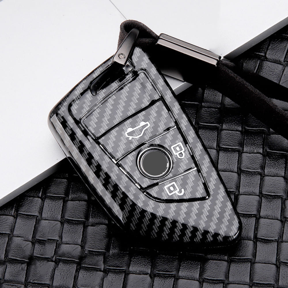 【BMW】 ストラップ付きブラックスマートキーケース〔Aタイプ〕