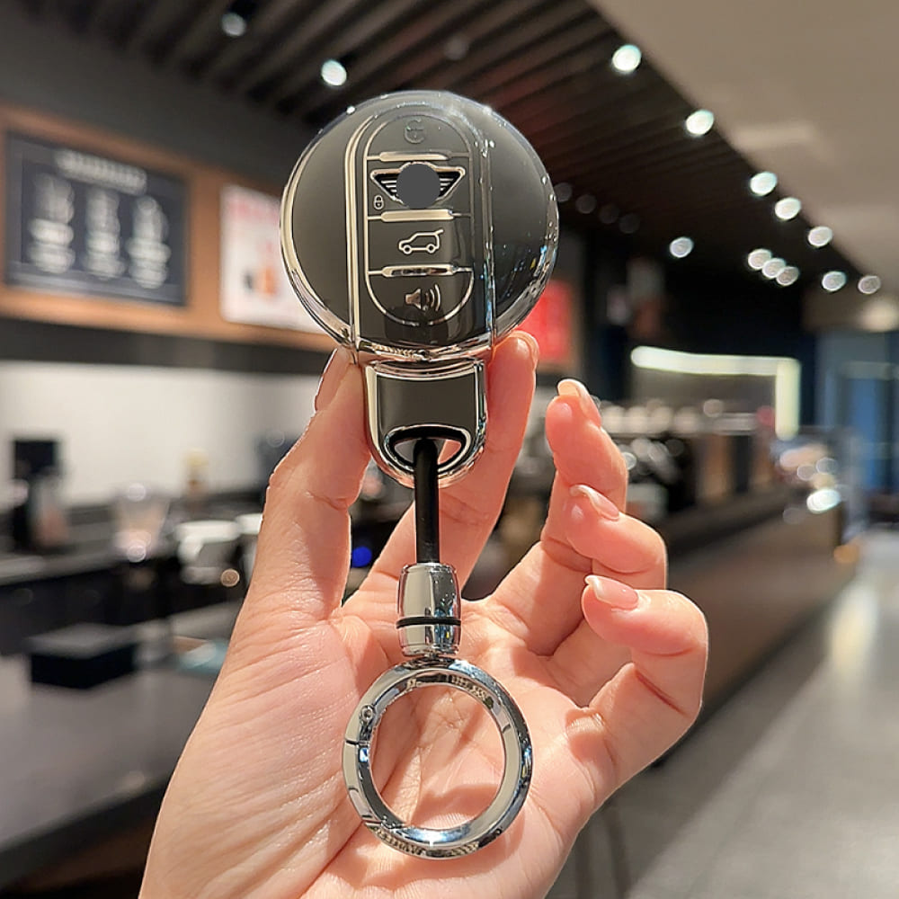 【MINI】TPUグレーサークルキーケース〔Aタイプ〕