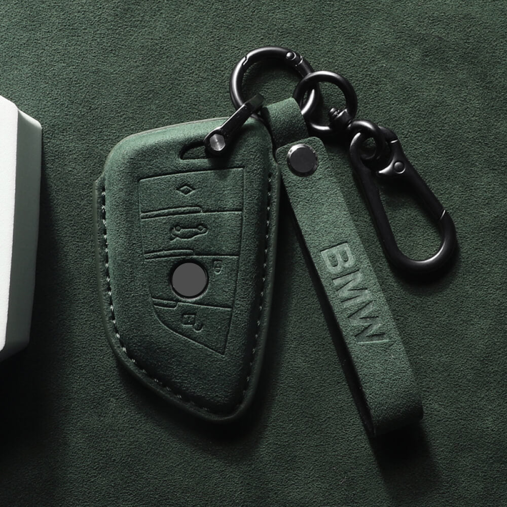【BMW】ダークグリーンスウェードスマートキーケース〔Aタイプ〕