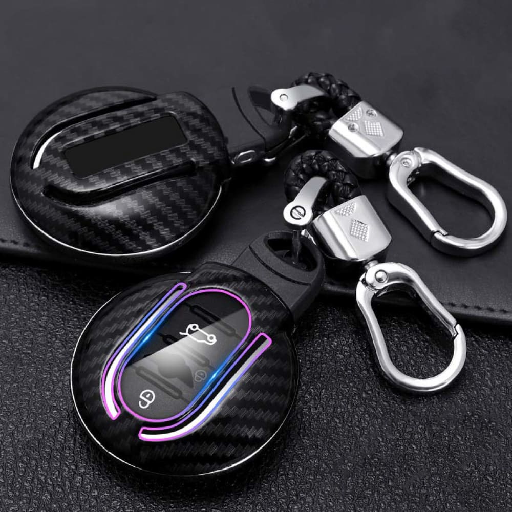 【MINI】カーボン&ネオンデザインスマートキーケース〔Aタイプ〕