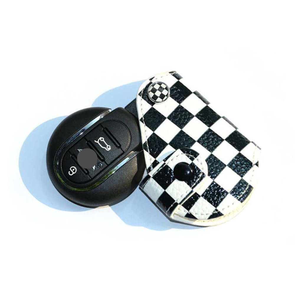 【MINI】チェッカーデザインカバースマートキーケース〔Aタイプ〕