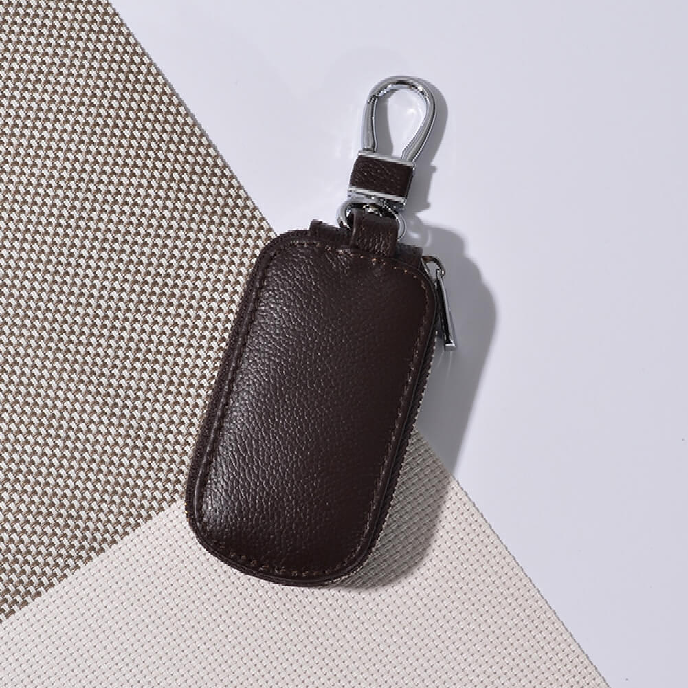 【全車種対応】レザーカラビナジッパースマートキーケース