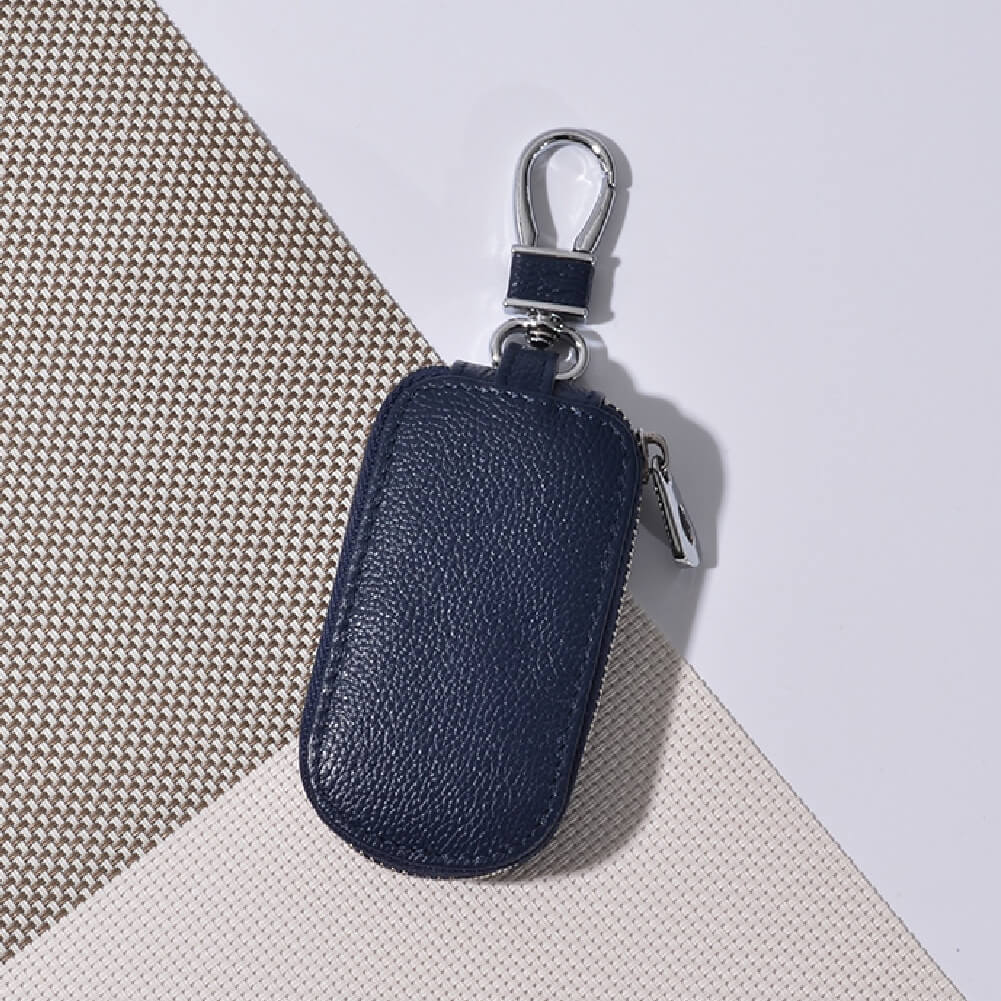 【全車種対応】レザーカラビナジッパースマートキーケース