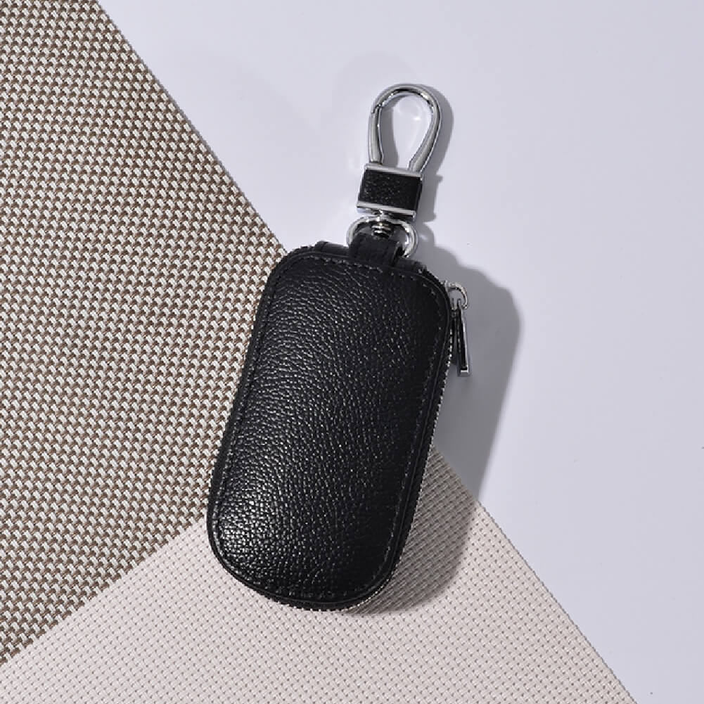【全車種対応】レザーカラビナジッパースマートキーケース