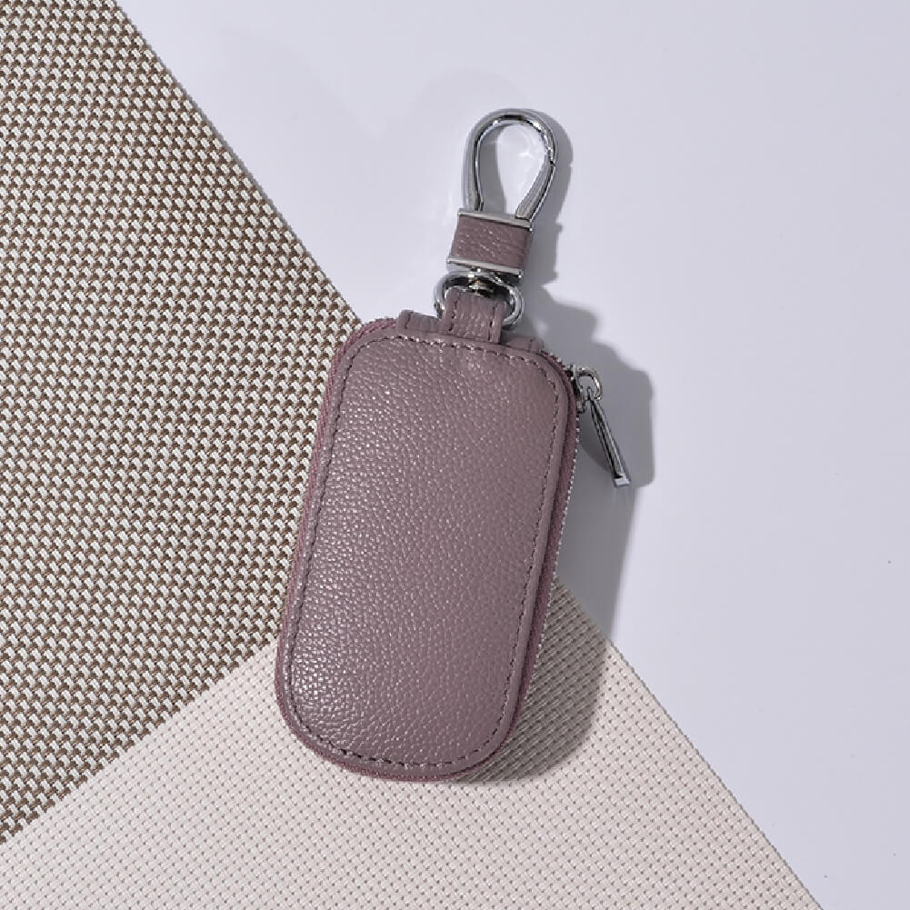 【全車種対応】レザーカラビナジッパースマートキーケース