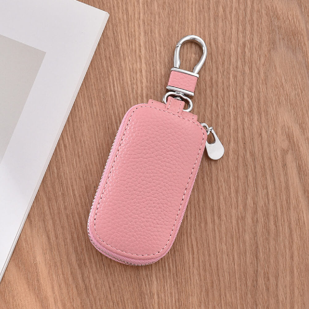 【全車種対応】レザーカラビナジッパースマートキーケース