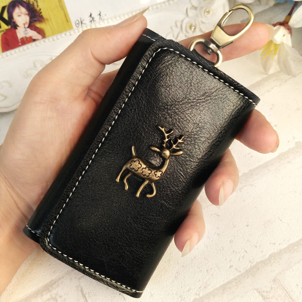 【全車種】免許証が入る★レザー三つ折りタイプスマートキーケース