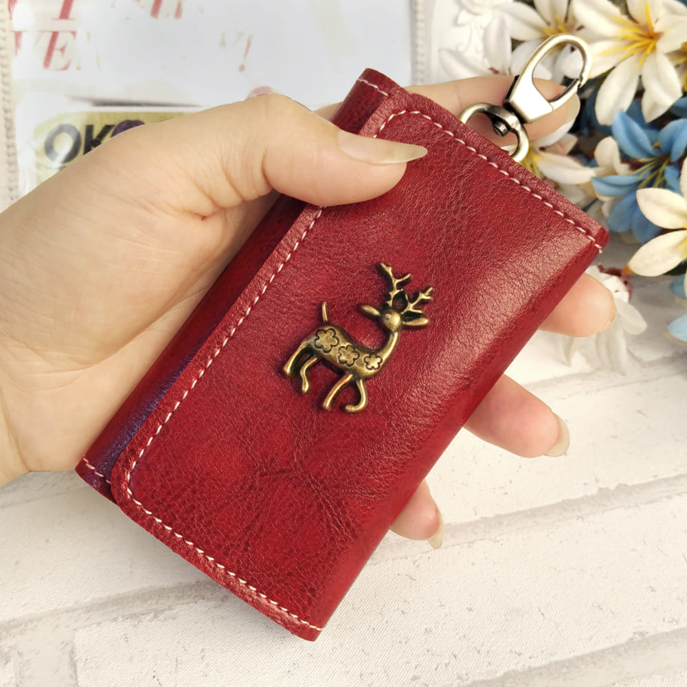 【全車種】免許証が入る★レザー三つ折りタイプスマートキーケース