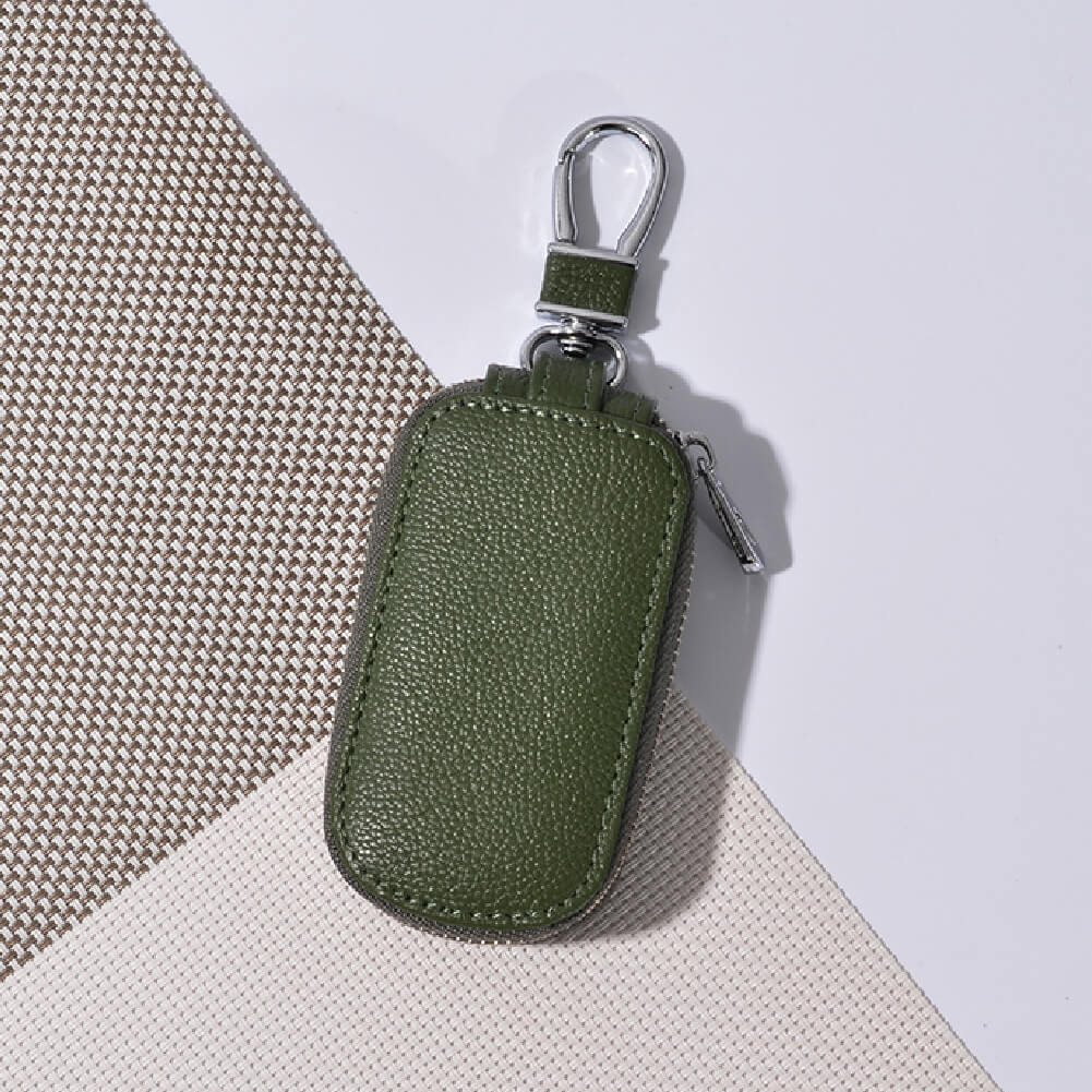 【全車種対応】レザーカラビナジッパースマートキーケース