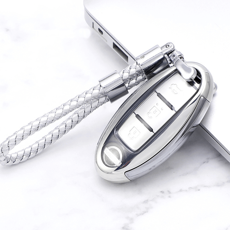 【日産】編み込みストラップ付きシャープデザインキーケース〔Aタイプ〕