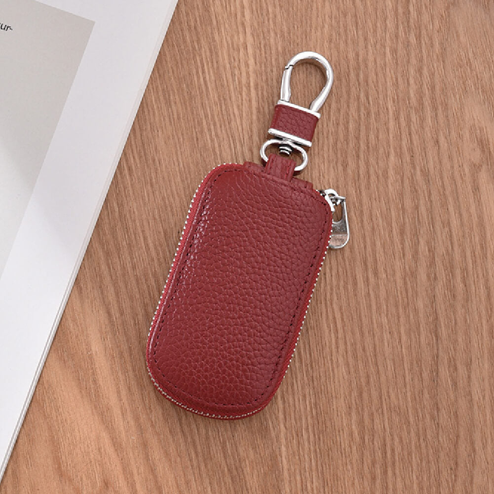 【全車種対応】レザーカラビナジッパースマートキーケース