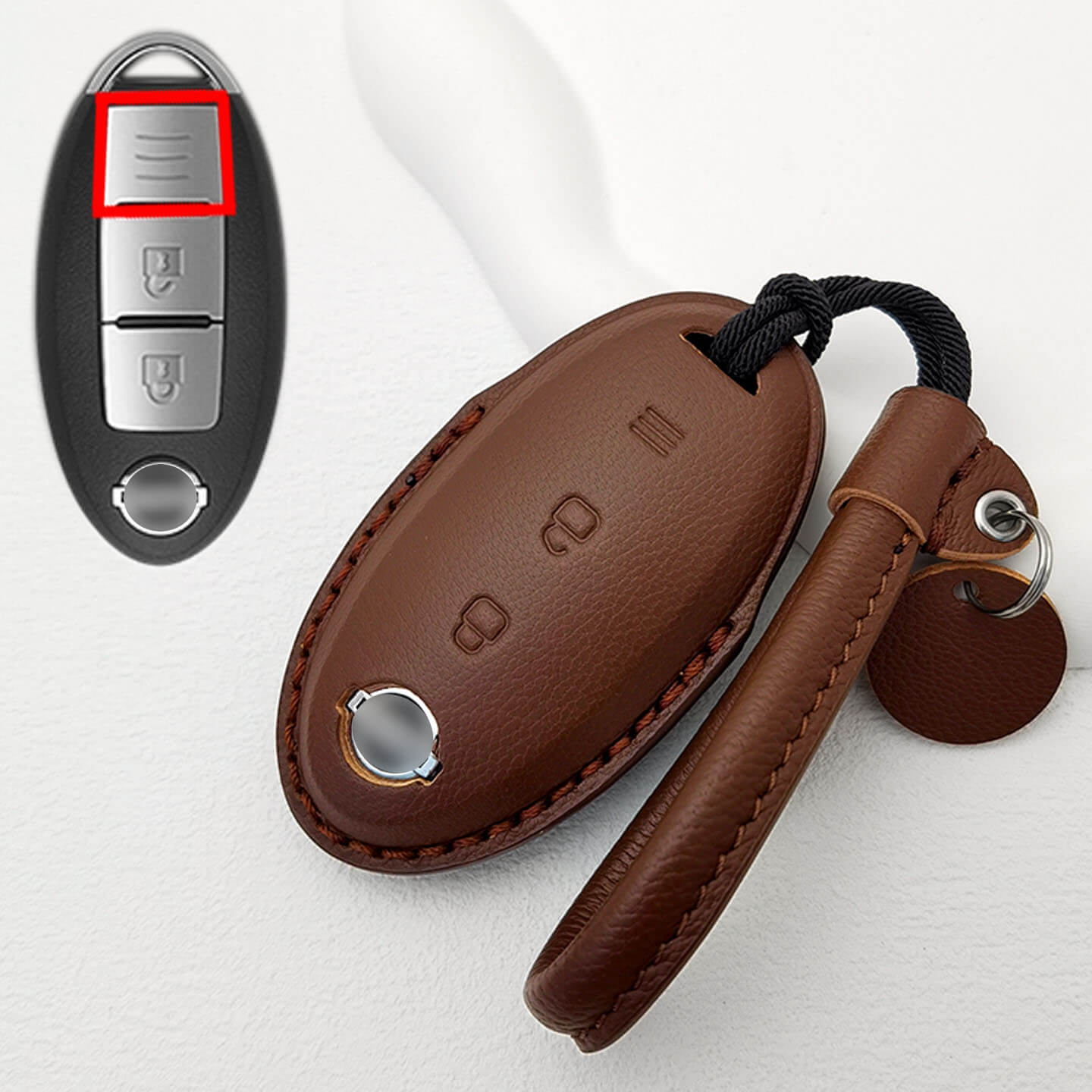 NEW【日産】エレガントオーバルレザースマートキーケース〔Aタイプ〕