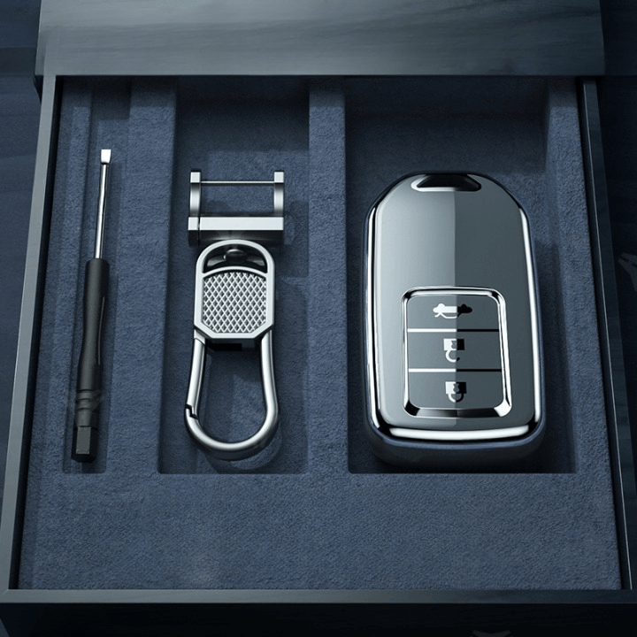 NEW【ホンダ】バックル付きメタルモノクロキーケース 〔Aタイプ〕