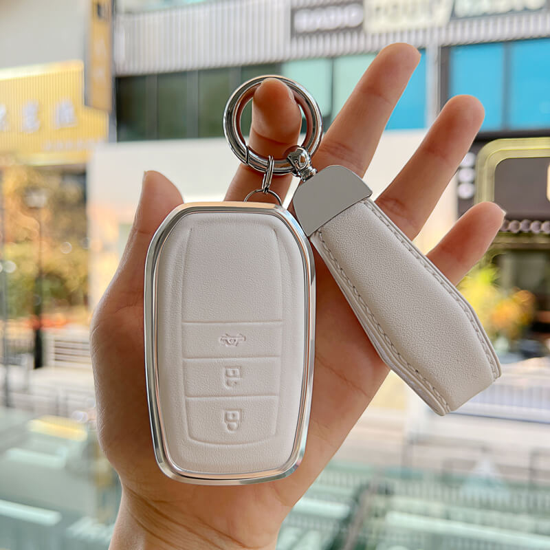 プリウス60系/クラウン220系など対応｜アルミ×レザーのスマートキーケース【トヨタ車用】