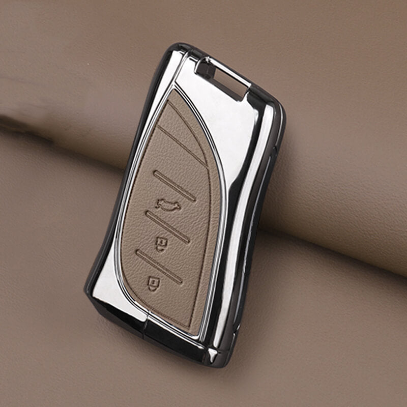 【レクサス】シンプルレザーメタリックスマートキーケース【NX UX RX】