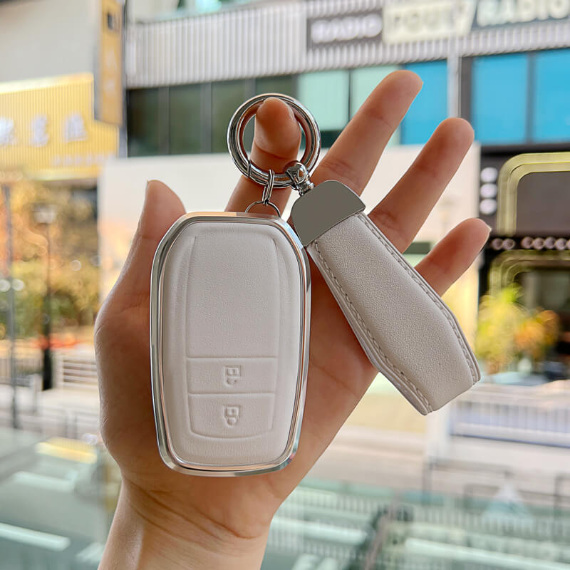 プリウス60系/クラウン220系など対応｜アルミ×レザーのスマートキーケース【トヨタ車用】